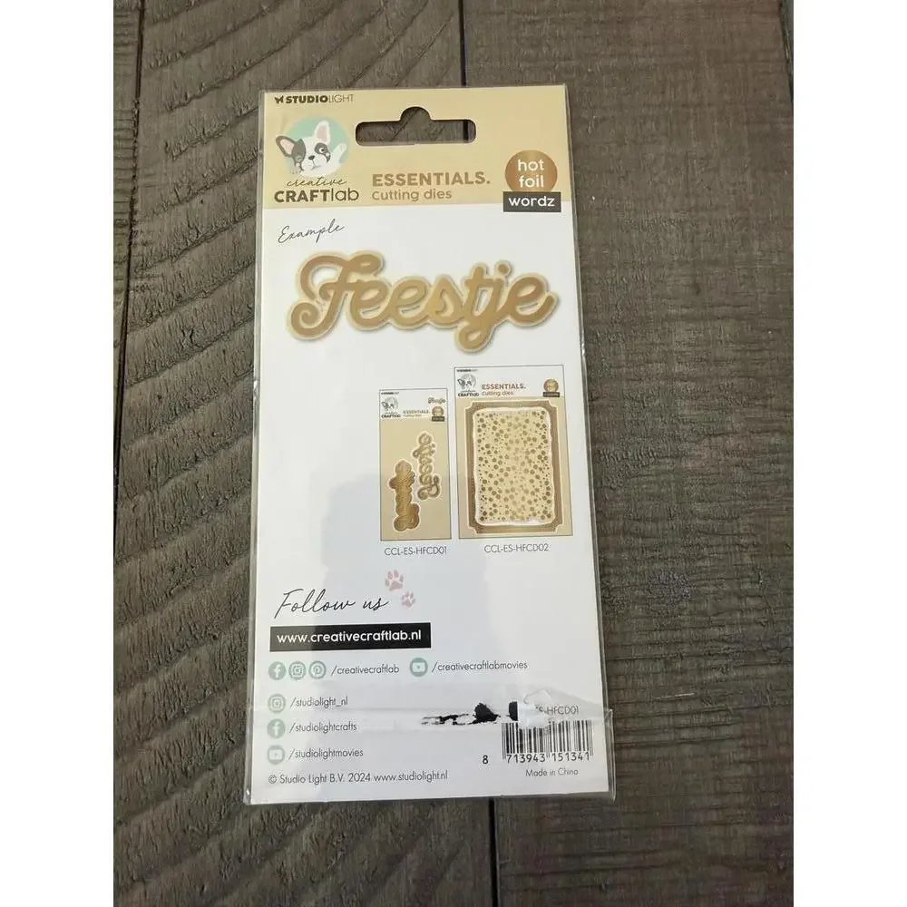 Studio Light Essentials Cutting Dies Hot Foil Wordz- Feestie